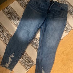 Like New Denim Boyfriend w/ fringe